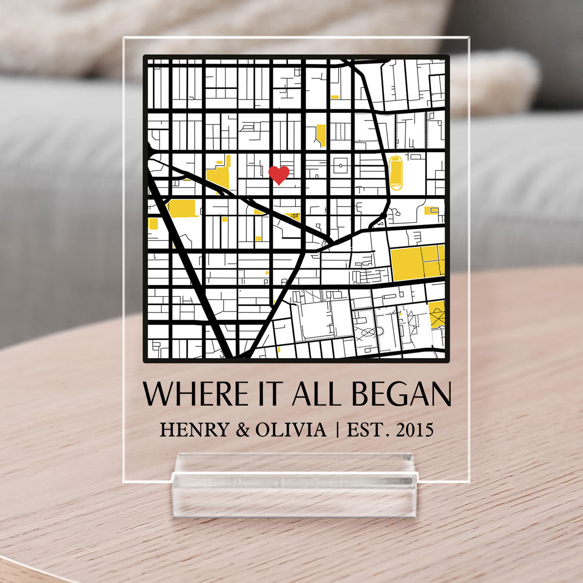 Where It All Began - Personalized Custom Acrylic Plaque With Base