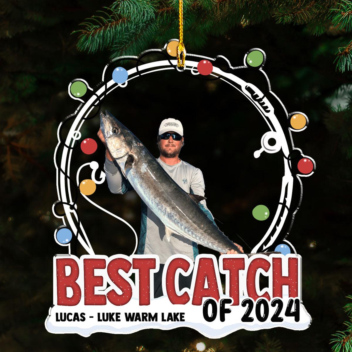Best Catch Of 2024 - Personalized Custom Acrylic Ornament