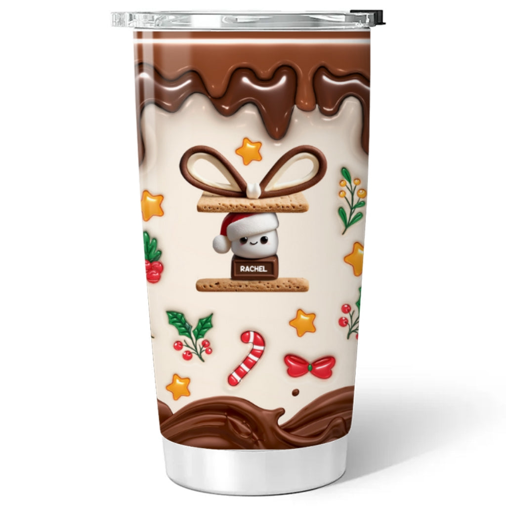 Happy Smores Christmas - Personalized Custom 3D Inflated Effect Tumbler