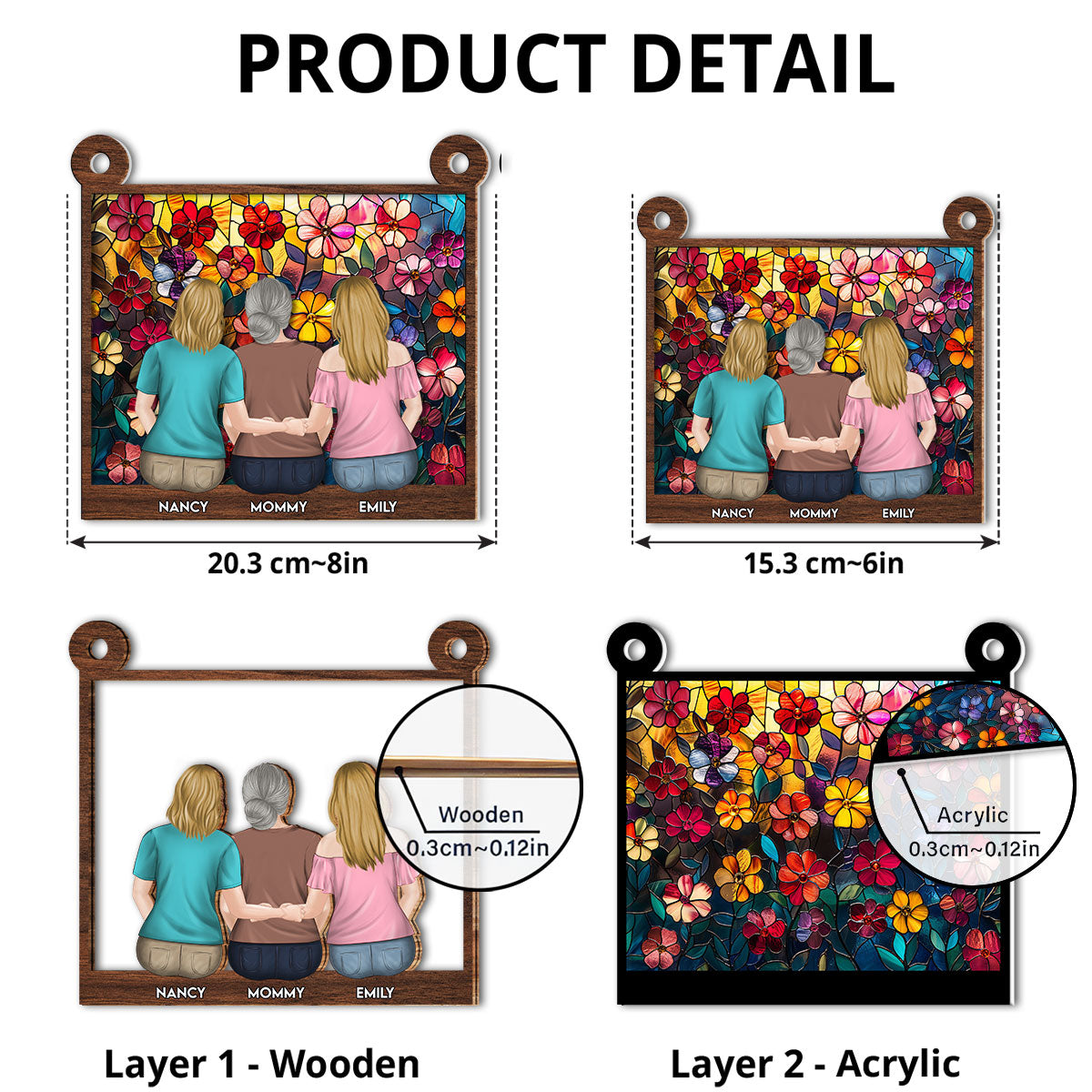 Mother & Daughter - Personalized Custom Suncatcher