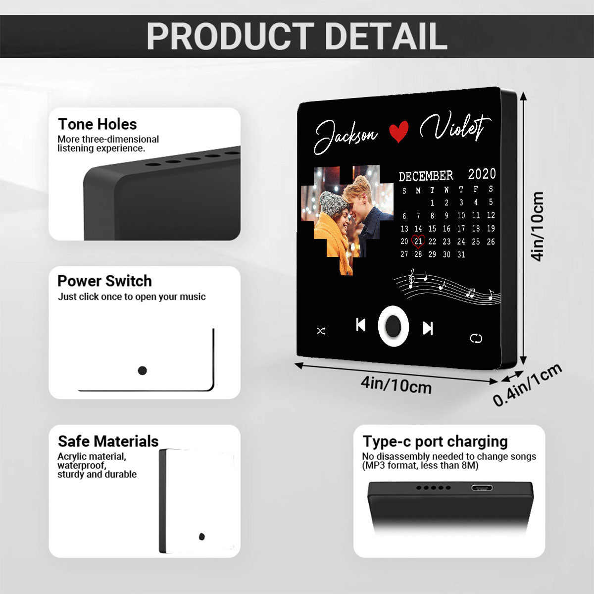 My Love - Personalized Custom Music Fridge Magnet