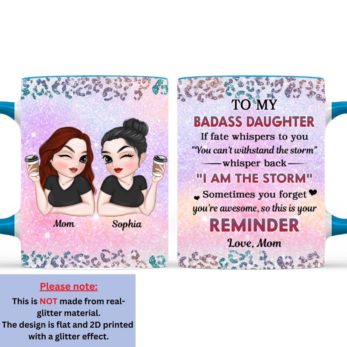 From Mom To Badass Daughter - Personalized Custom Accent Mug