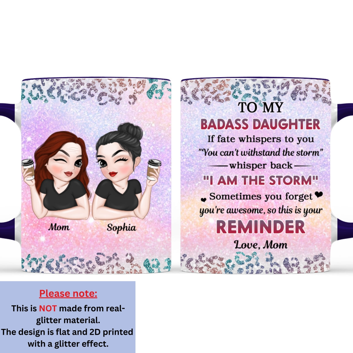 From Mom To Badass Daughter - Personalized Custom Accent Mug