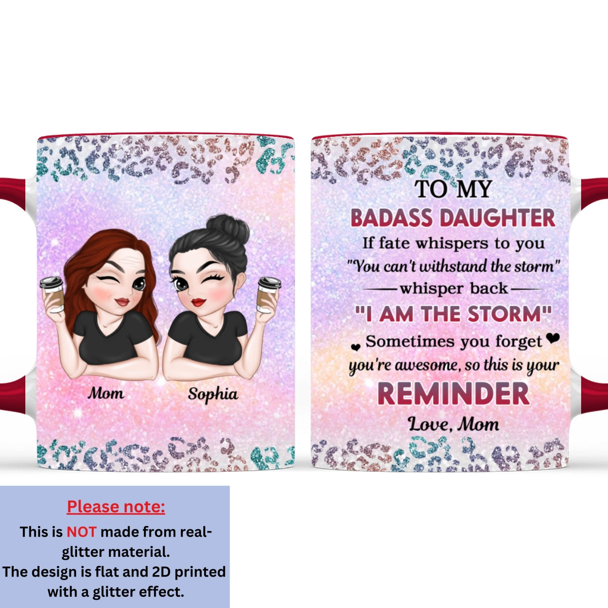 From Mom To Badass Daughter - Personalized Custom Accent Mug