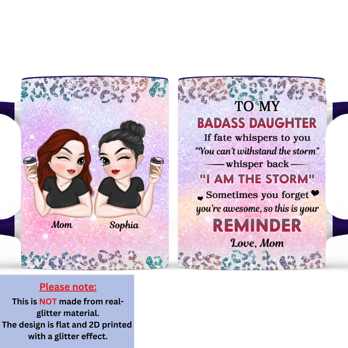 From Mom To Badass Daughter - Personalized Custom Accent Mug