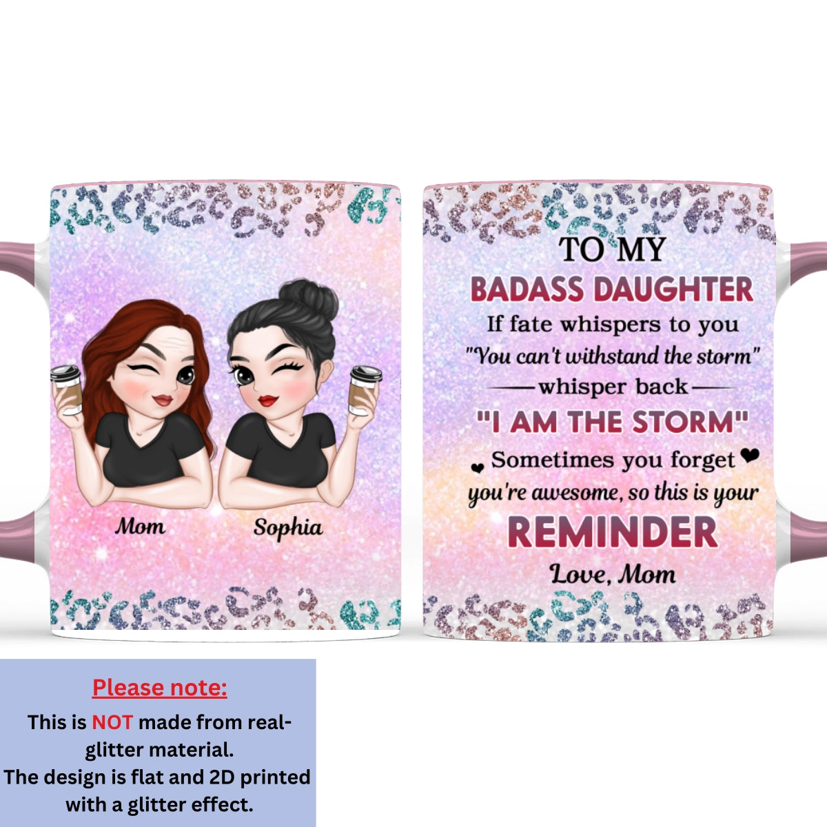 From Mom To Badass Daughter - Personalized Custom Accent Mug