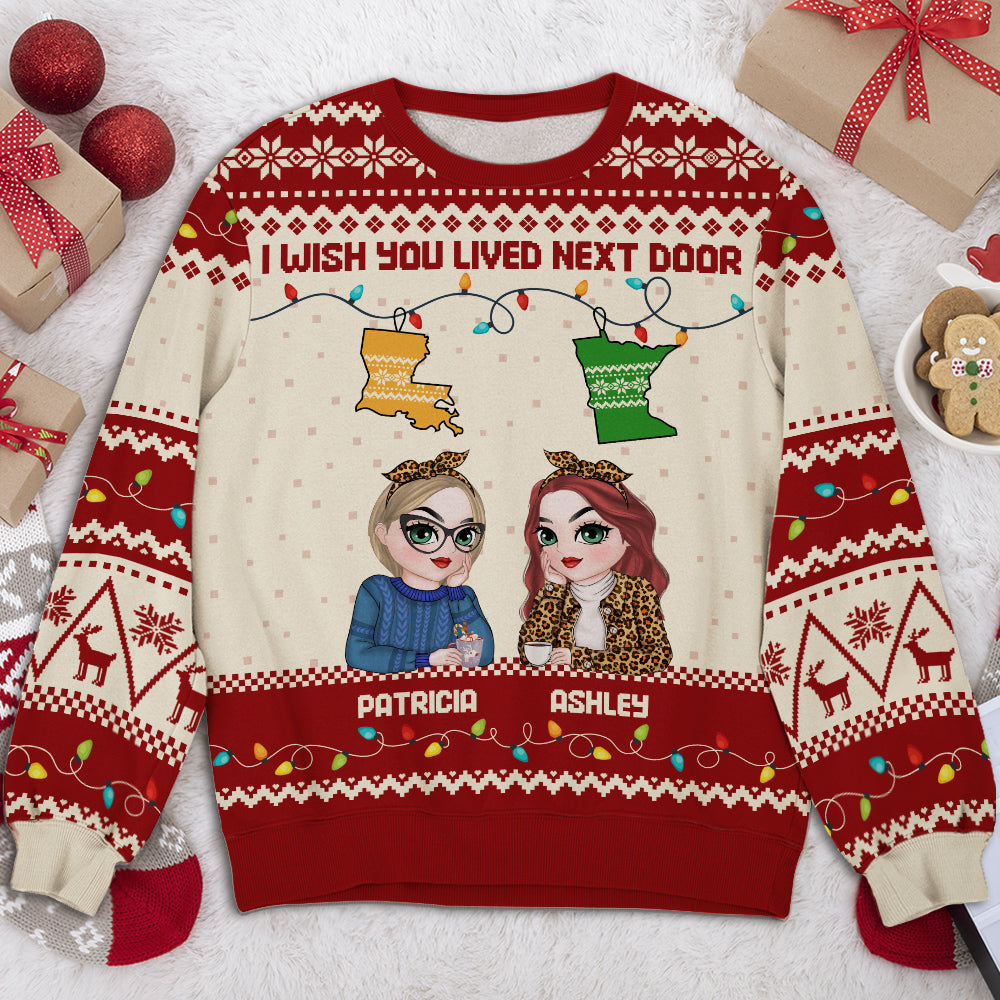 I Wish We Lived Closer - Personalized Custom All-Over-Print Sweatshirt