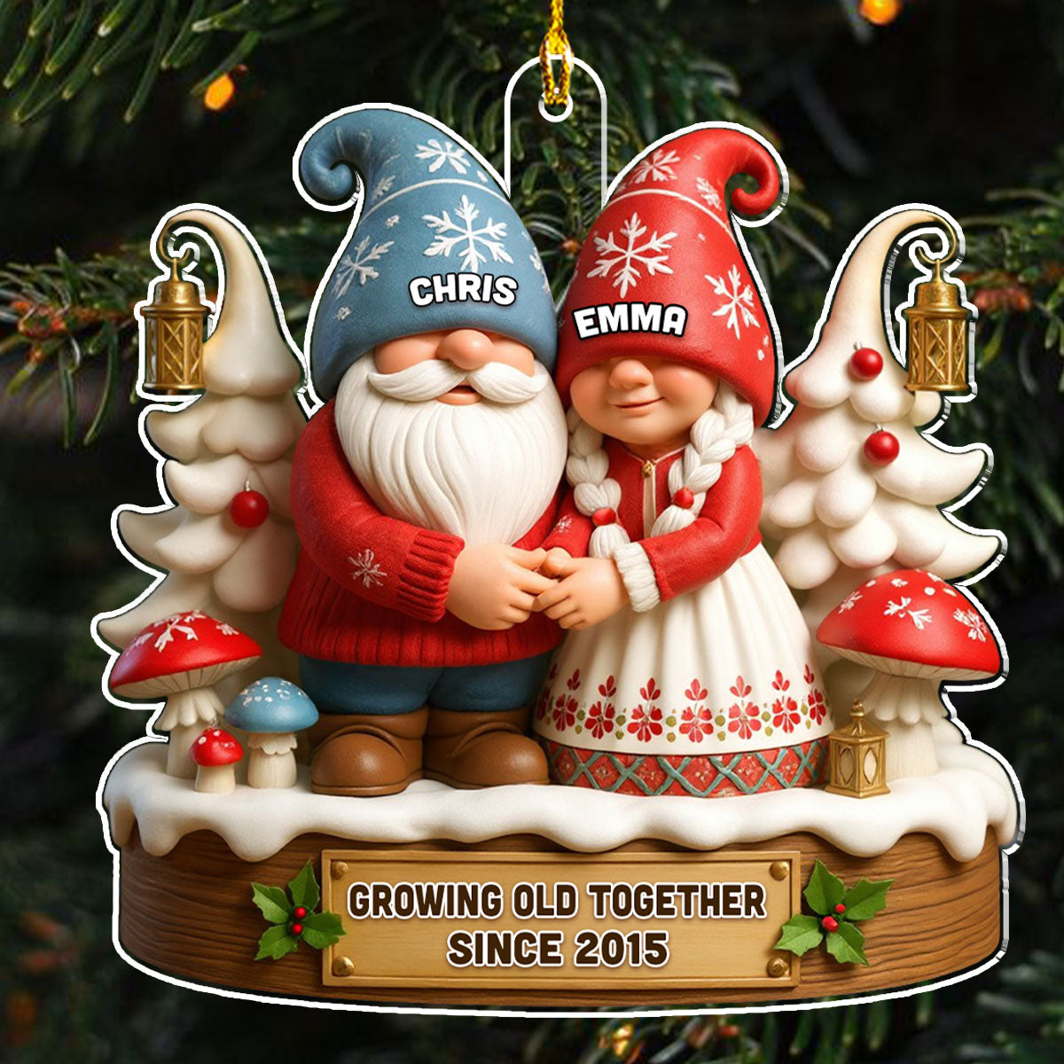 Until Our Hair Turns White - Personalized Custom 3D Effect Acrylic Ornament