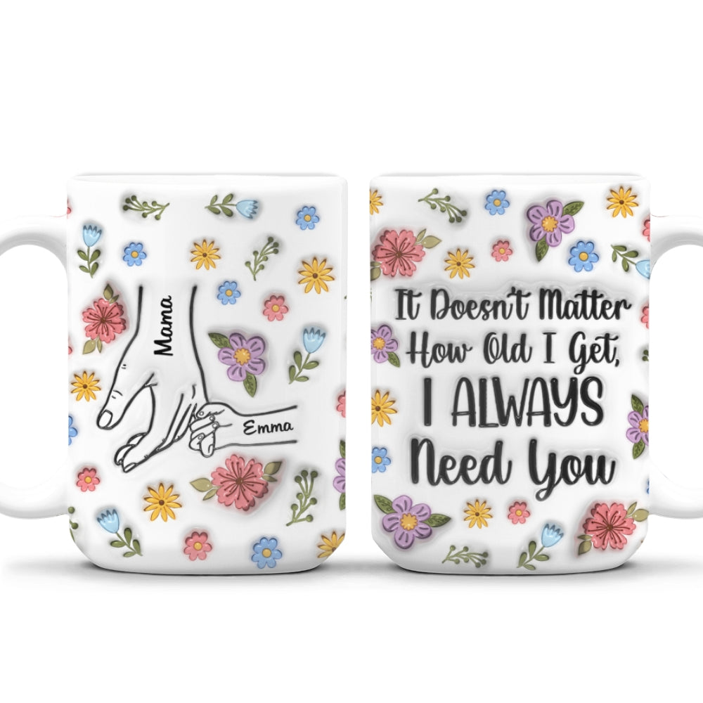 I Always Need You Version 2 - Personalized Custom 3D Inflated Effect Coffee Mug
