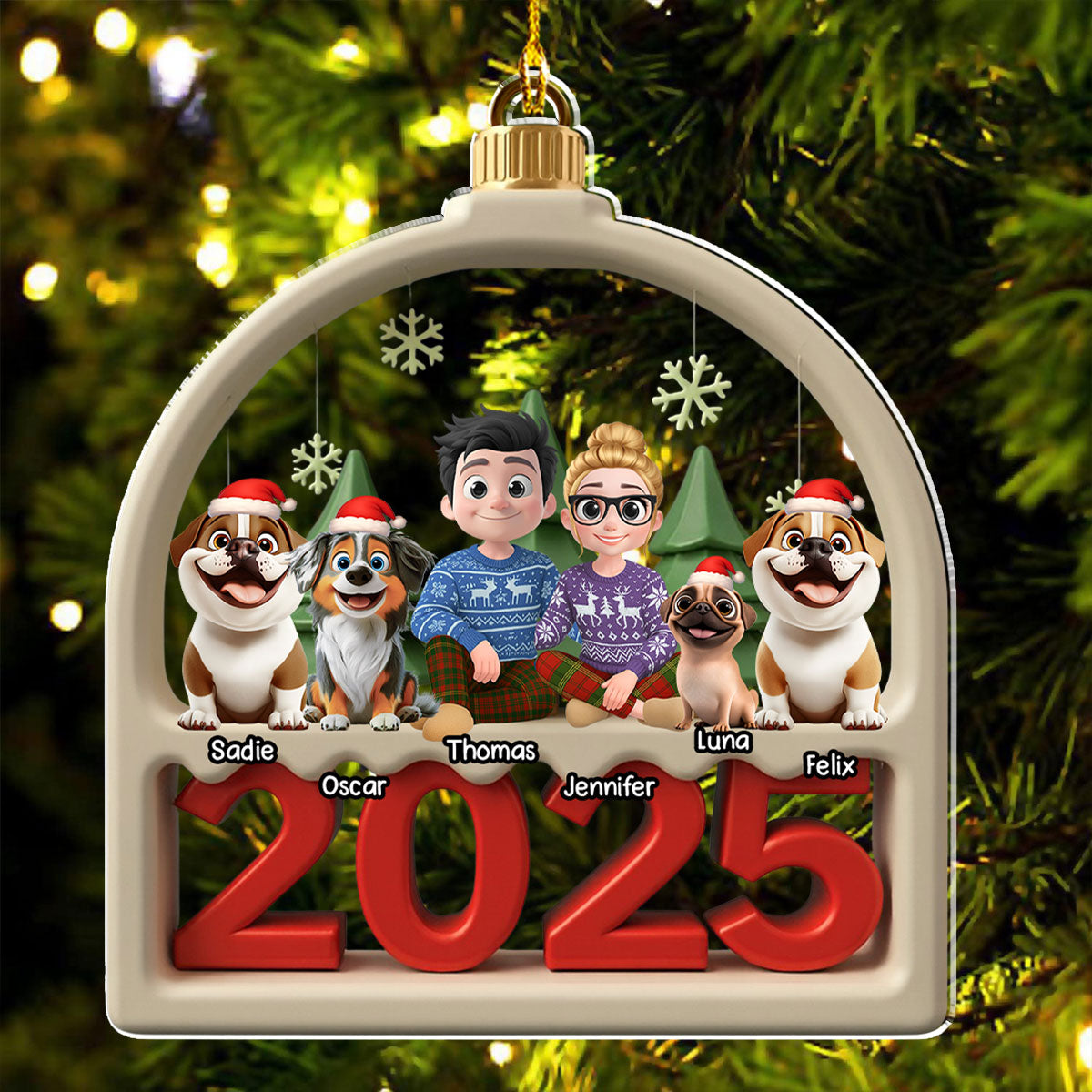 Family Furry And Paws - Personalized Custom Acrylic Ornament