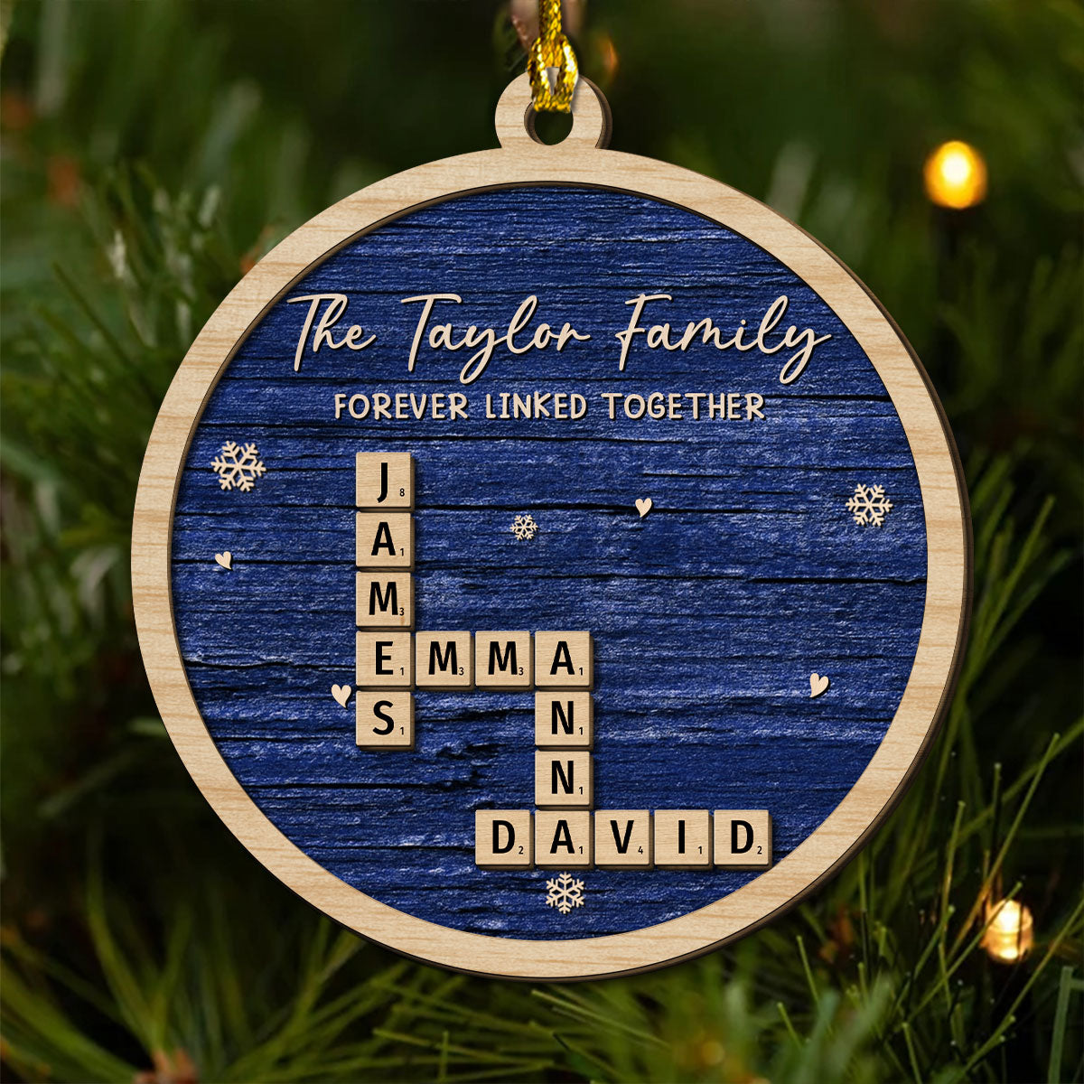 Family Is Forever Linked Love - Personalized Custom 2-Layered Wood Ornament