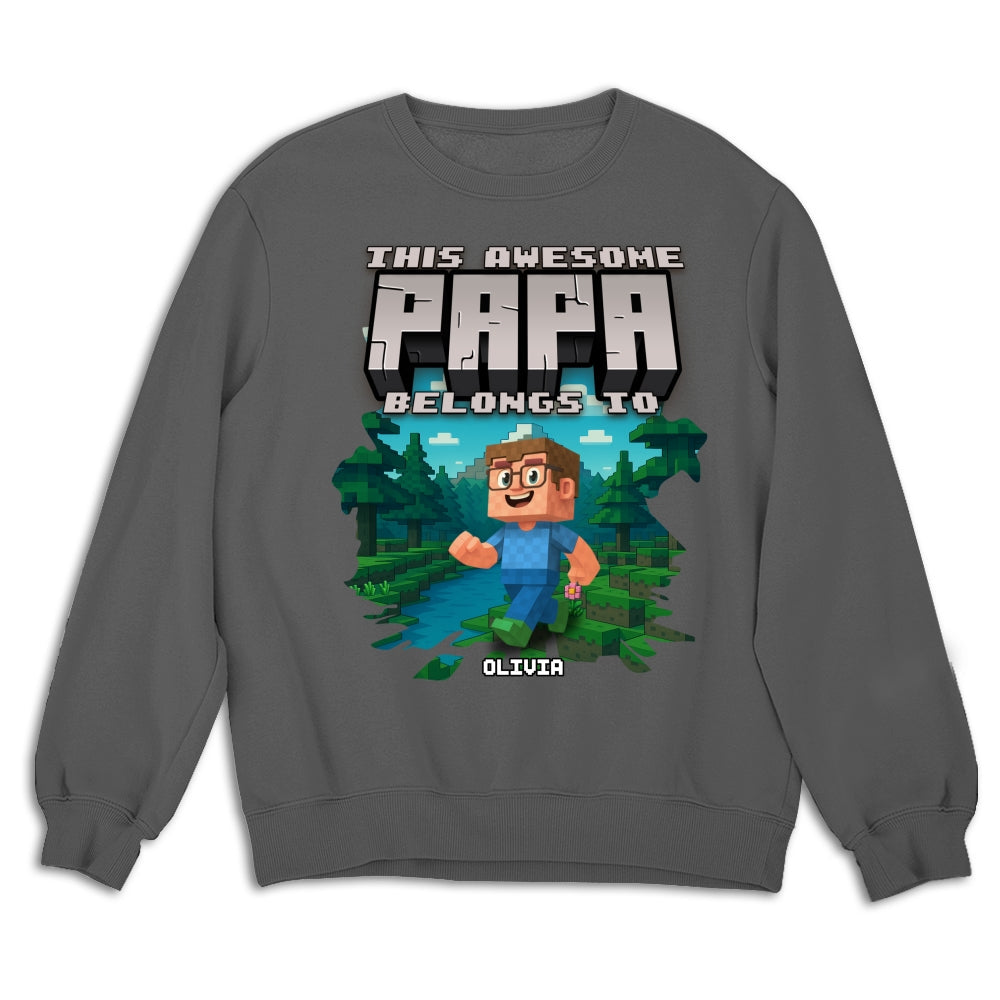 This Awesome Papa Belongs To - Personalized Custom Shirt