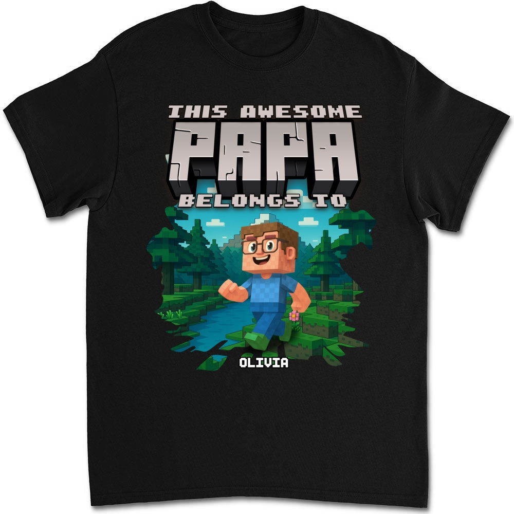 This Awesome Papa Belongs To - Personalized Custom Shirt