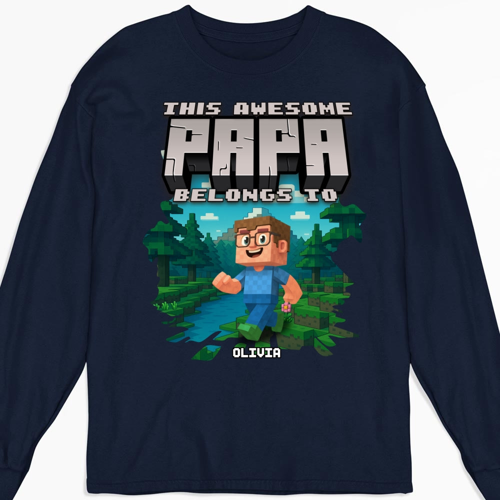 This Awesome Papa Belongs To - Personalized Custom Shirt