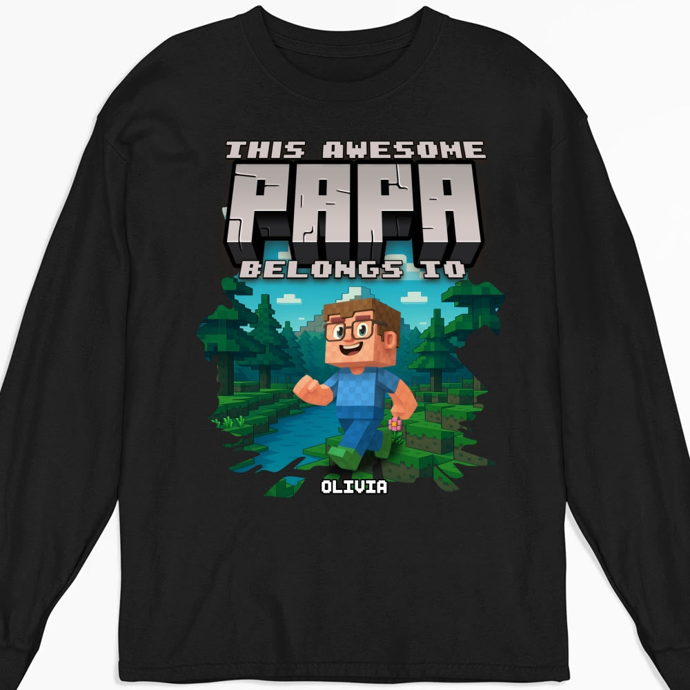 This Awesome Papa Belongs To - Personalized Custom Shirt