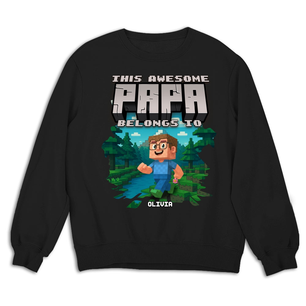 This Awesome Papa Belongs To - Personalized Custom Shirt