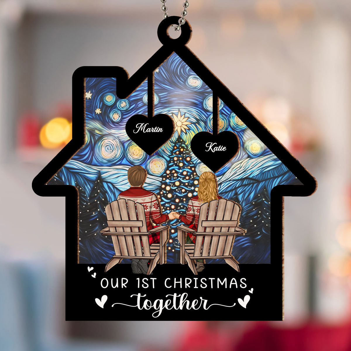Our 1st Christmas Together - Personalized Custom Suncatcher Ornament