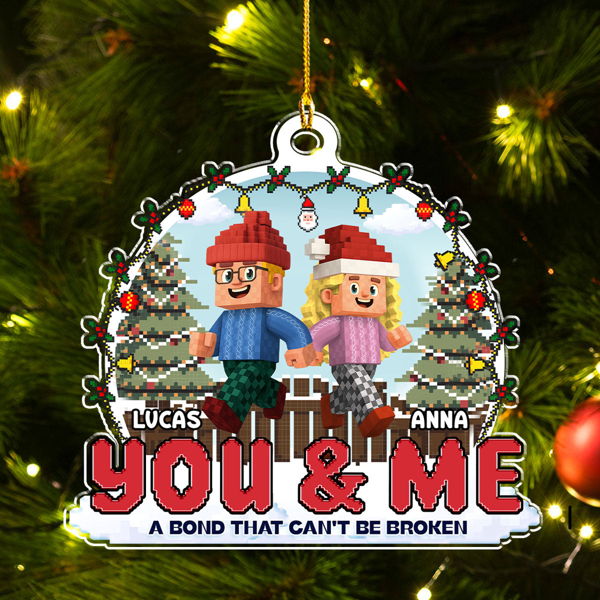 Us Against The World - Personalized Custom Acrylic Ornament