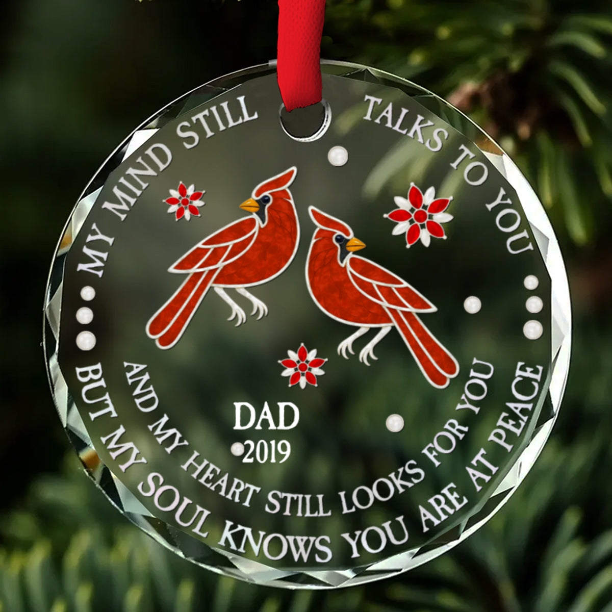 I Miss You But My Soul Knows You Are At Peace - Personalized Custom Glass Ornament