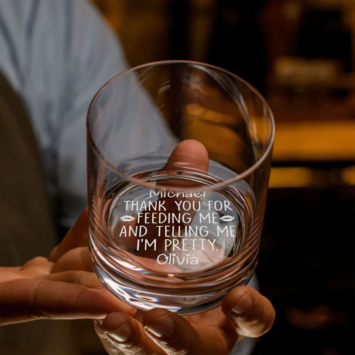 Love Is Being With You - Personalized Custom Engraved Whiskey Glass