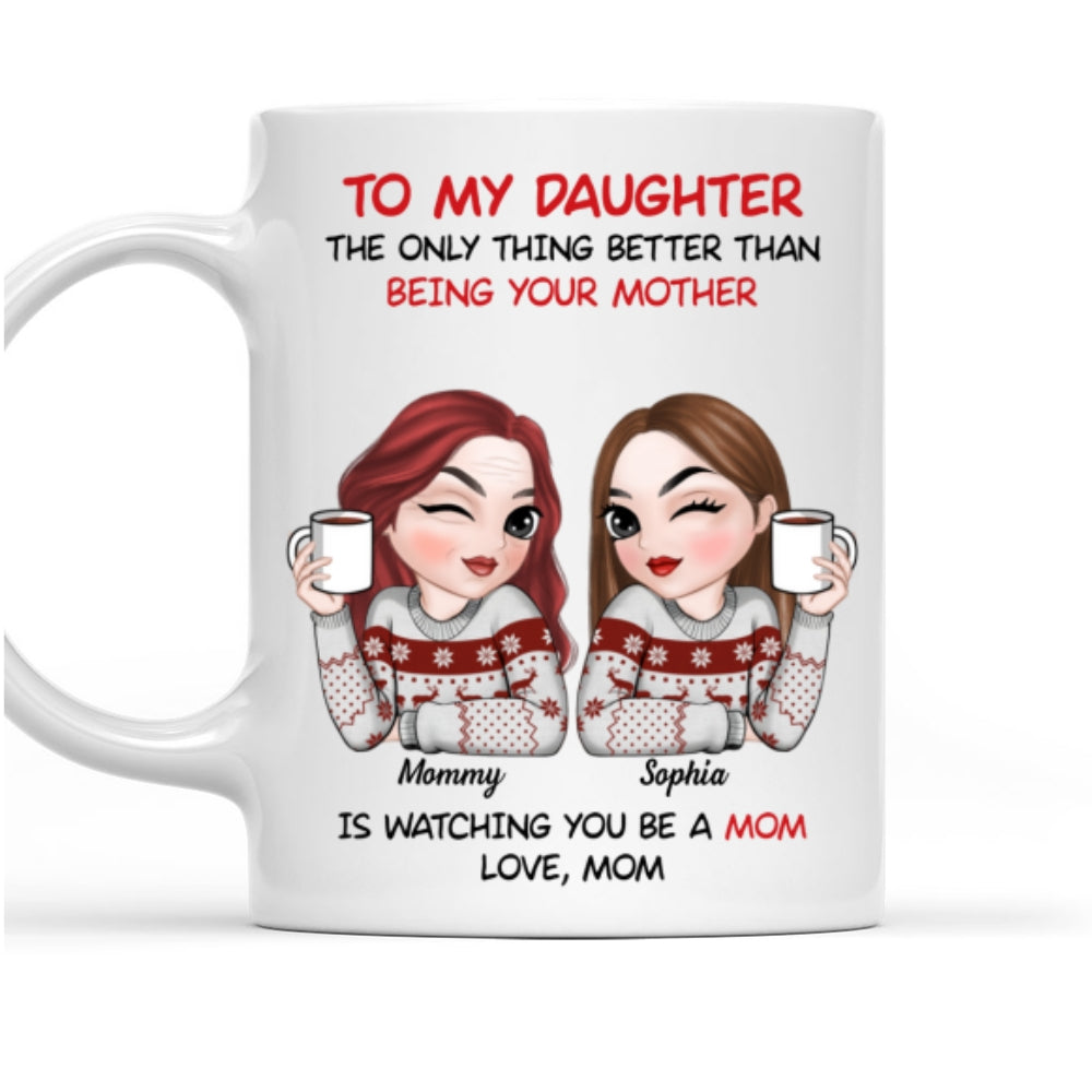 To My Daughter Merry Christmas - Personalized Custom Coffee Mug