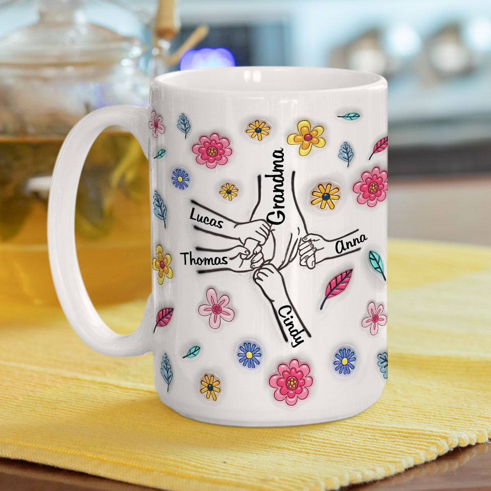 Hold My Hand And My Heart - Personalized Custom 3D Inflated Effect Mug