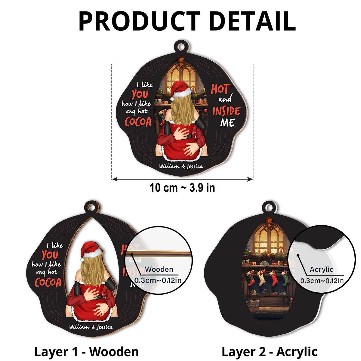 I Like My Hot Cocoa - Personalized Custom Suncatcher Ornament