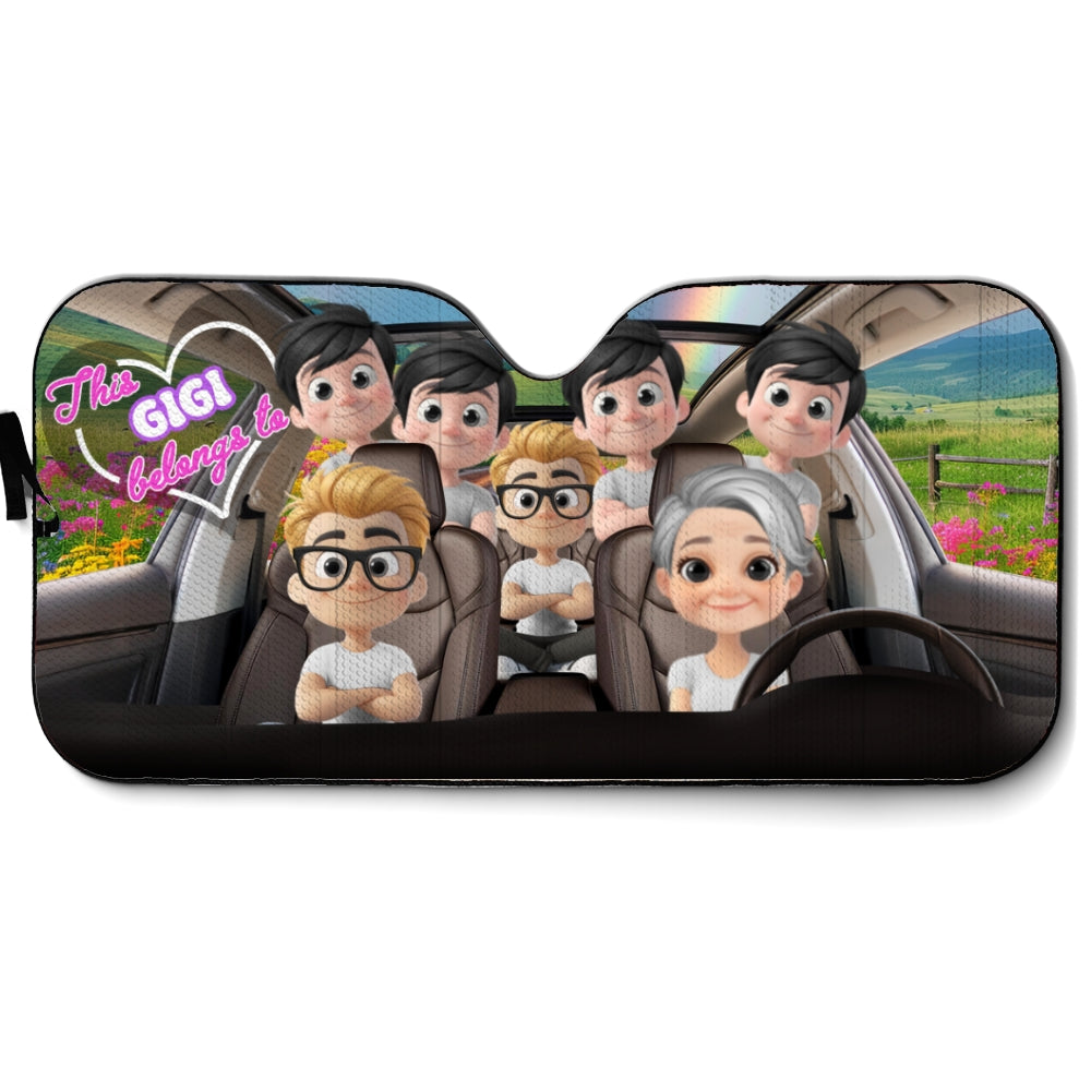 This Grandma Belongs To - Personalized Custom Car Sunshade