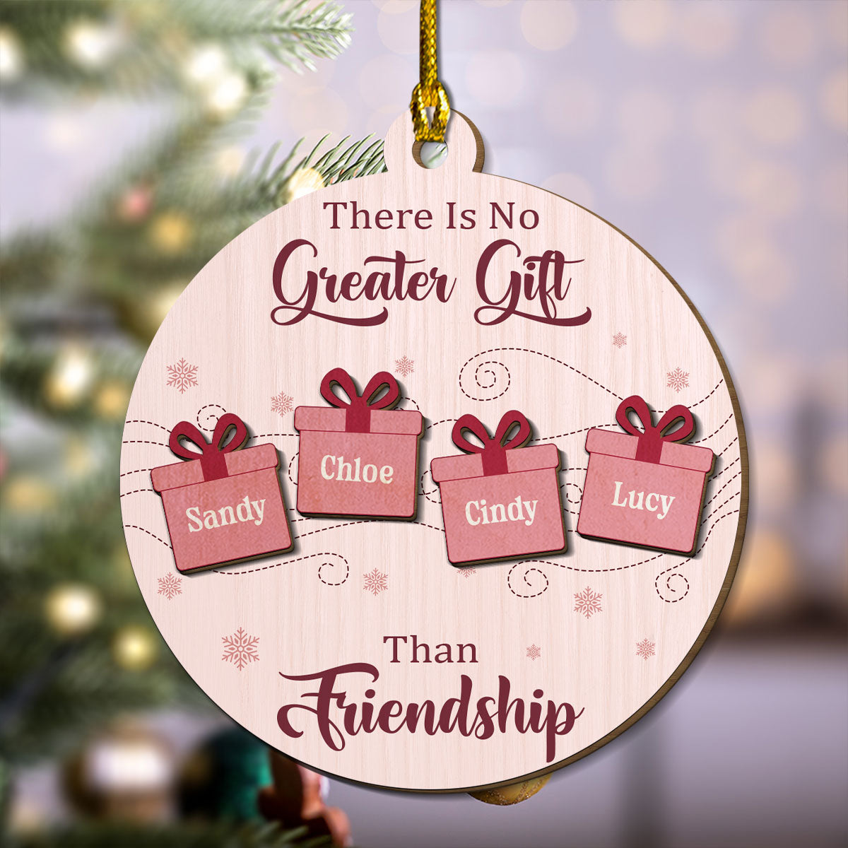 There Is No Greater Gift Than My Friends - Personalized Custom Freeshape 2-Layered Wood Ornament