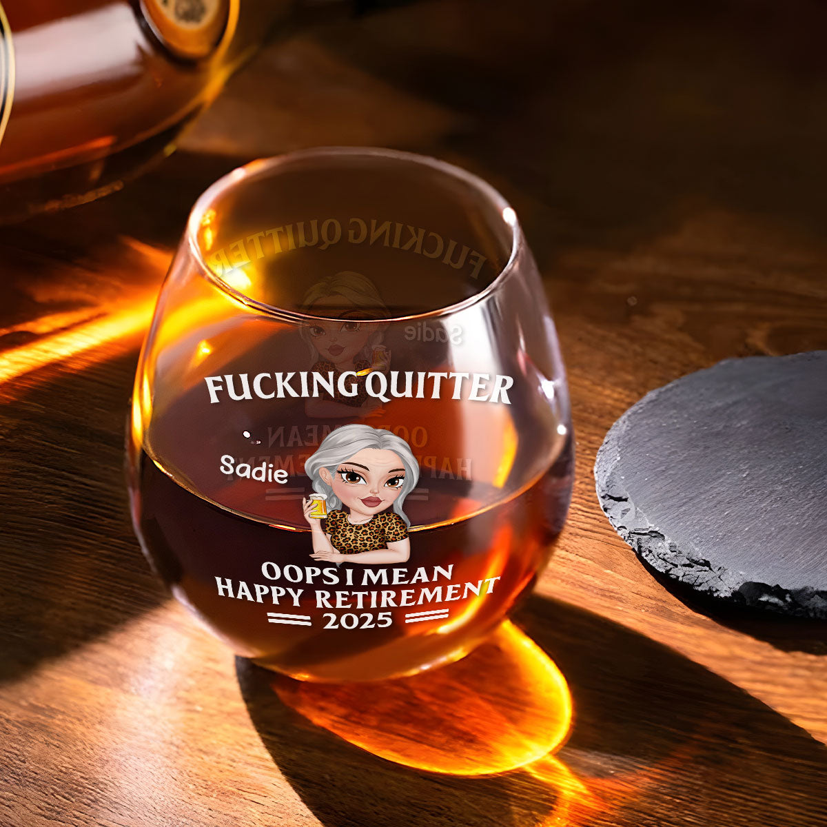 Happy Retirement - Personalized Custom Wine Glass