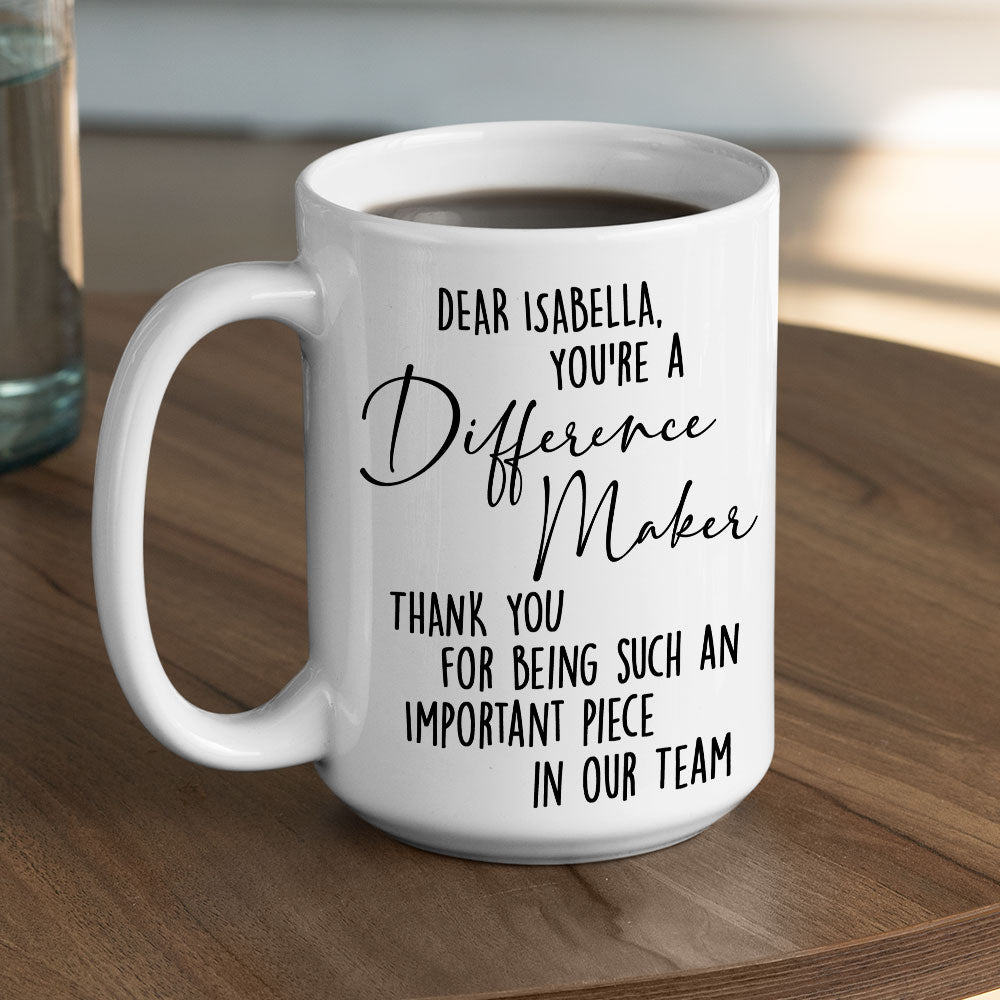 Difference Maker - Personalized Custom Coffee Mug