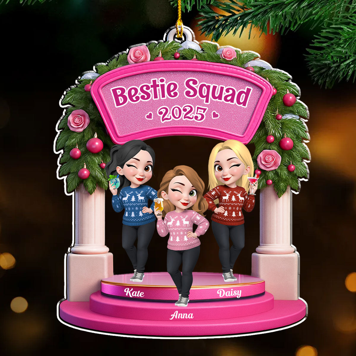Besties Make The Season Bright - Personalized Custom Acrylic Ornament