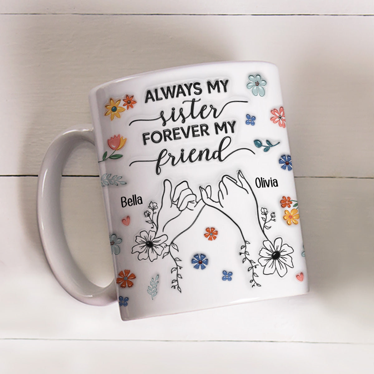 Forever My Friend Sister - Personalized Custom 3D Inflated Effect Coffee Mug
