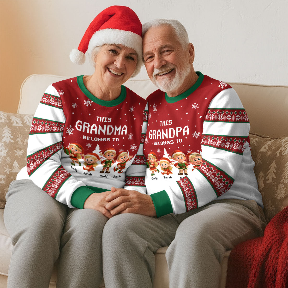 This Grandma Belongs To - Personalized Custom All-Over-Print Sweatshirt