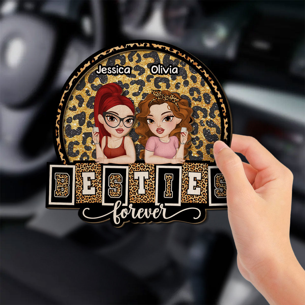 Thank You For Being My Besties - Personalized Custom Car Visor Clip