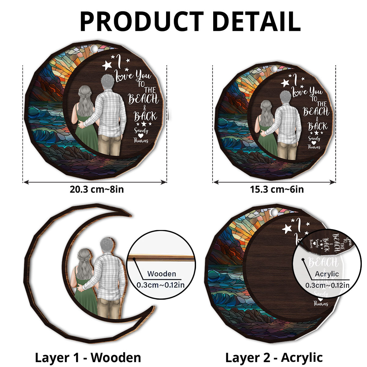 Beach & Back - Personalized Custom Suncatcher