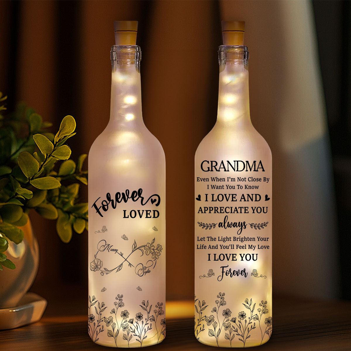 I Love And Appreciate You Always Mom - Personalized Custom Bottle Lamp