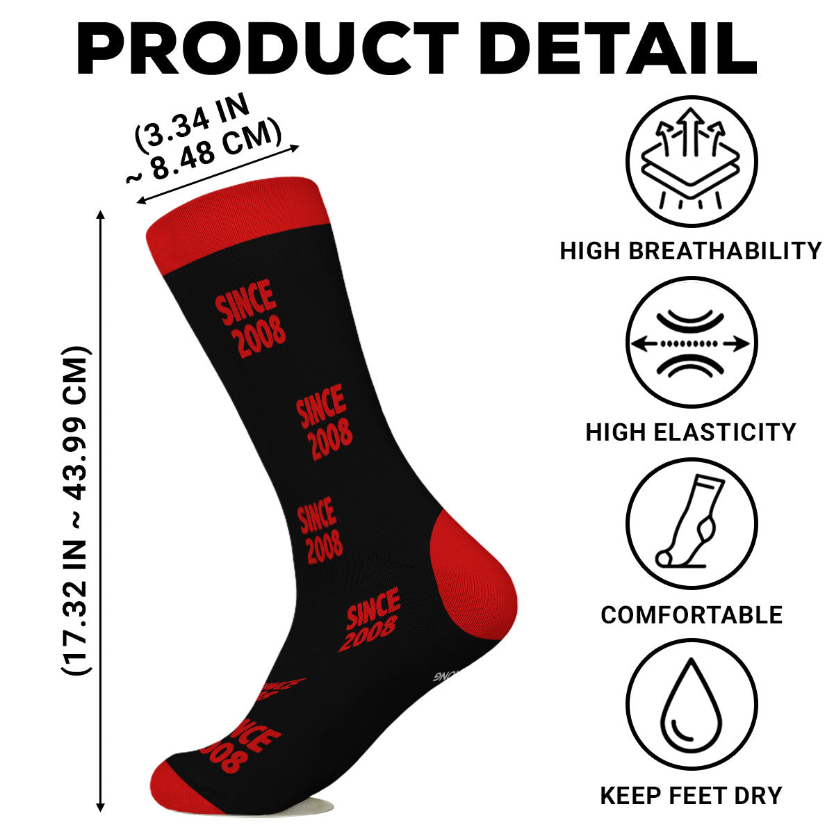 Together Forever - Personalized Custom Crew Socks