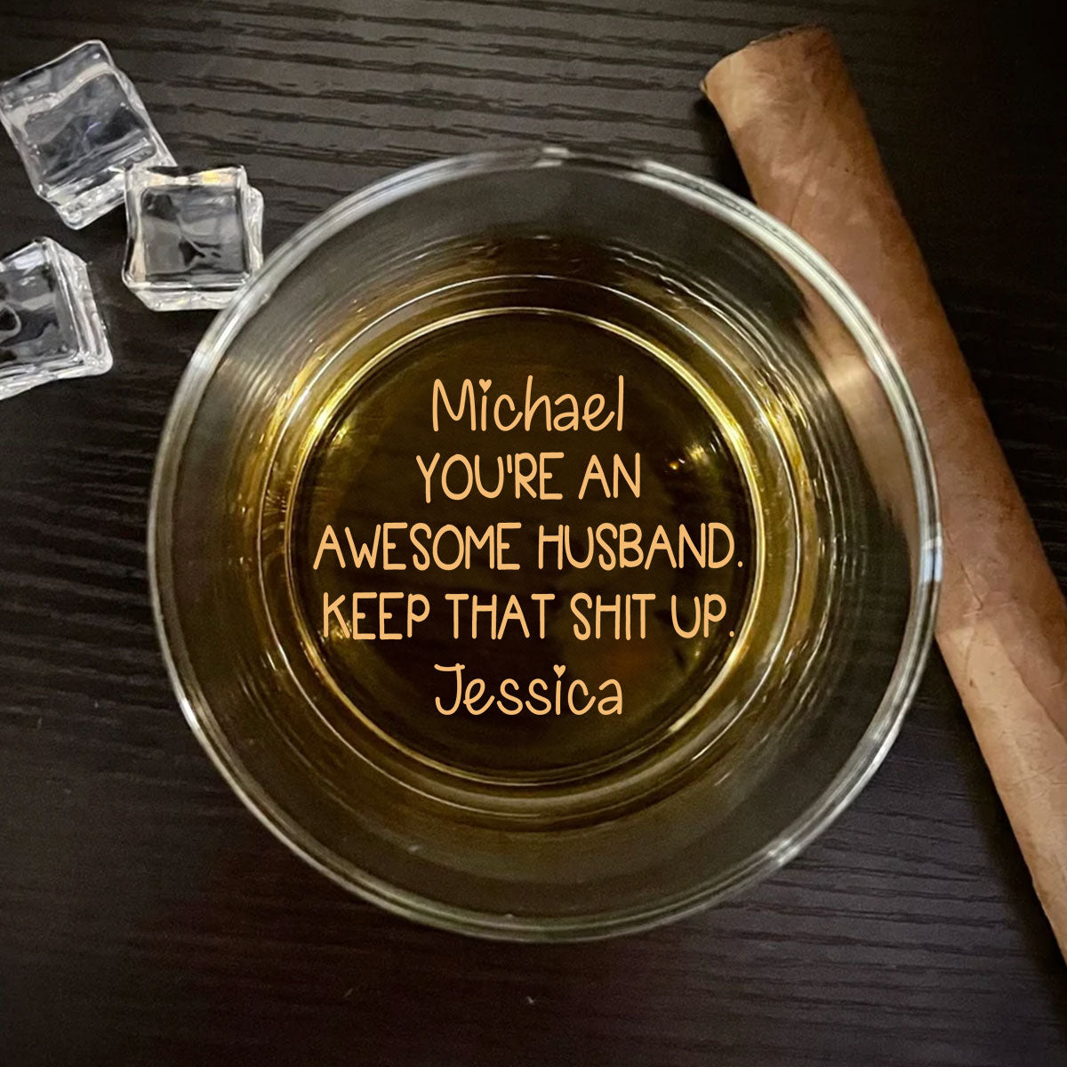 Awesome Husband - Personalized Custom Engraved Whiskey Glass