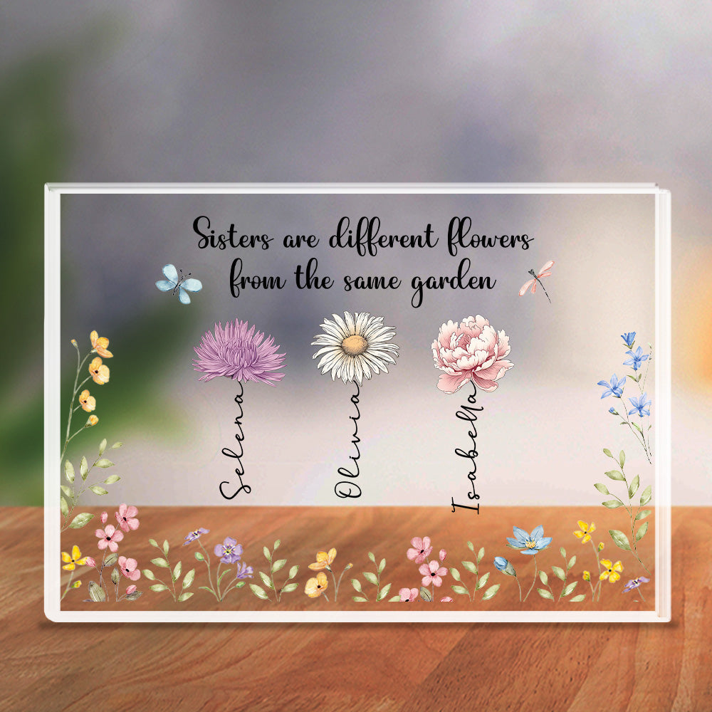 Sisters Make The World Beautiful  - Personalized Custom Acrylic Plaque