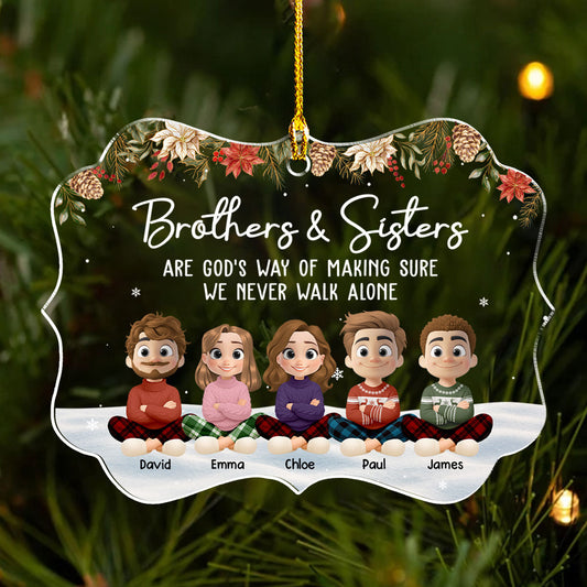 Together Always Brothers and Sisters - Personalized Custom Acrylic Ornament