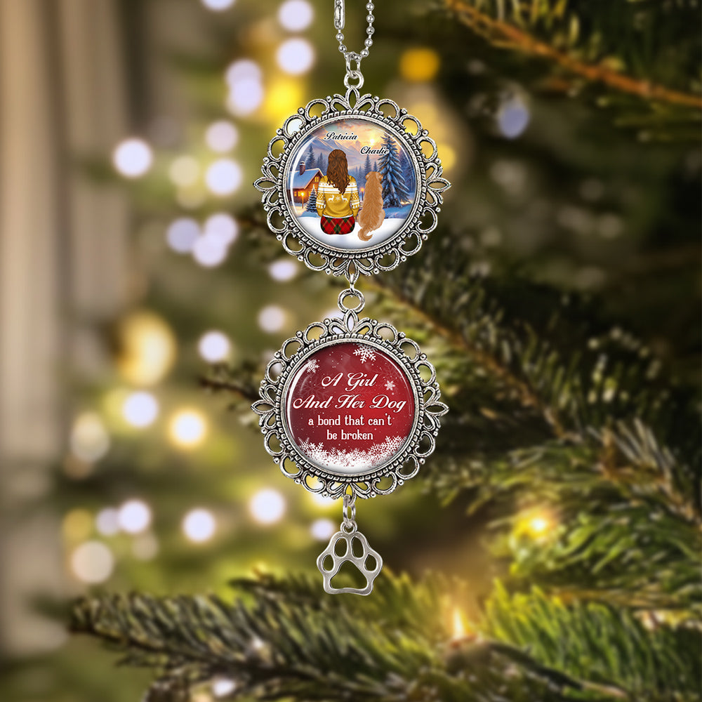 A Girl And Her Dog - Personalized Custom Charming Ornament