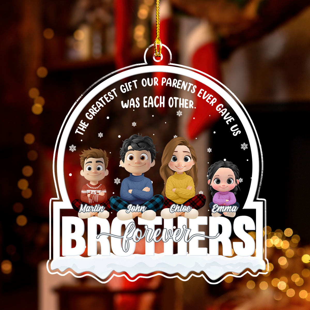 Born Together Blessed Forever - Personalized Custom Acrylic Ornament