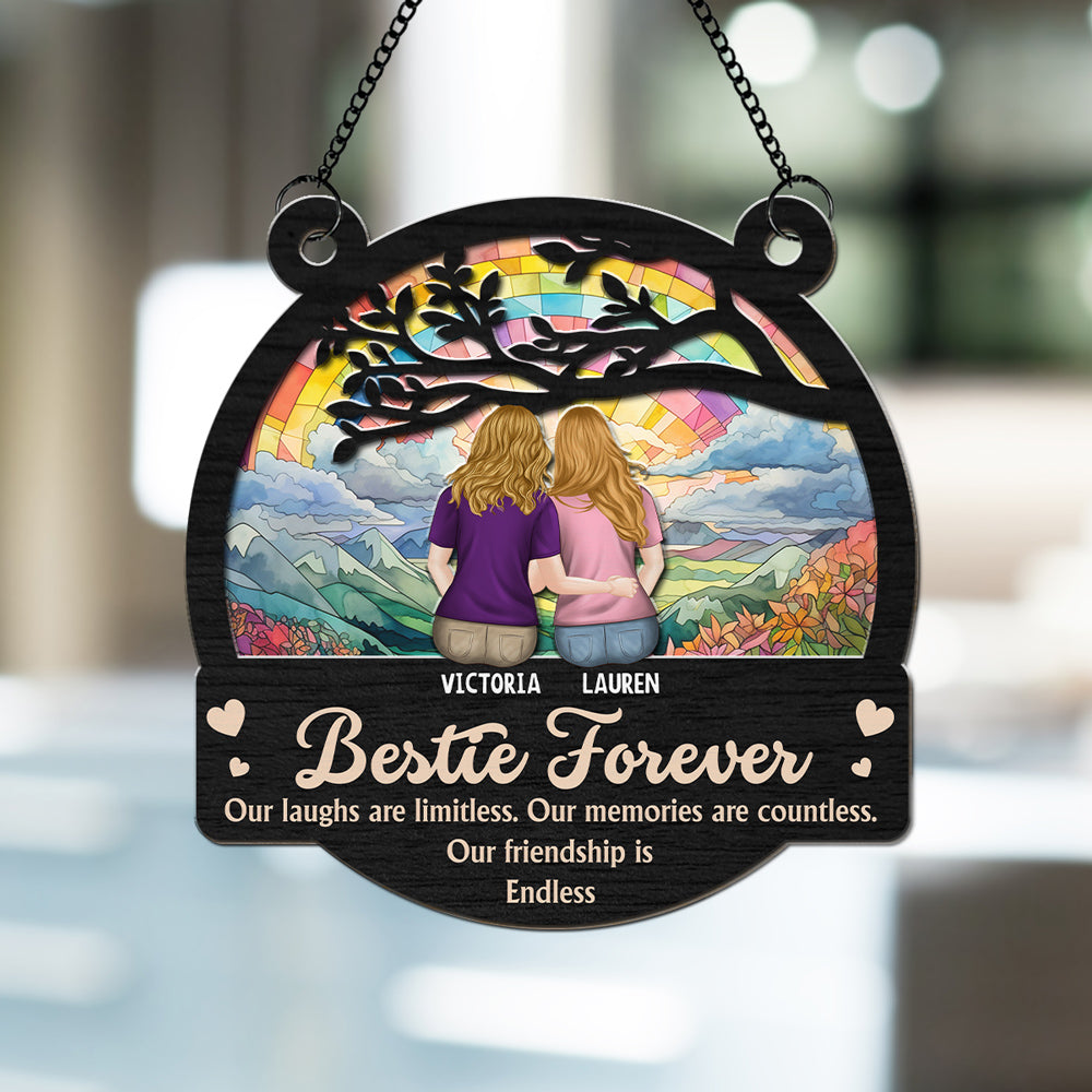 Bestie Love Never Ends - Personalized Custom Suncatcher
