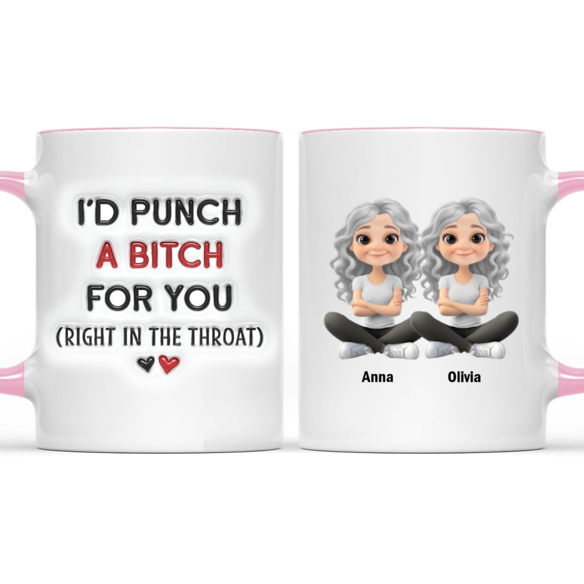Best Besties - Personalized Custom 3D Inflated Effect Accent Mug