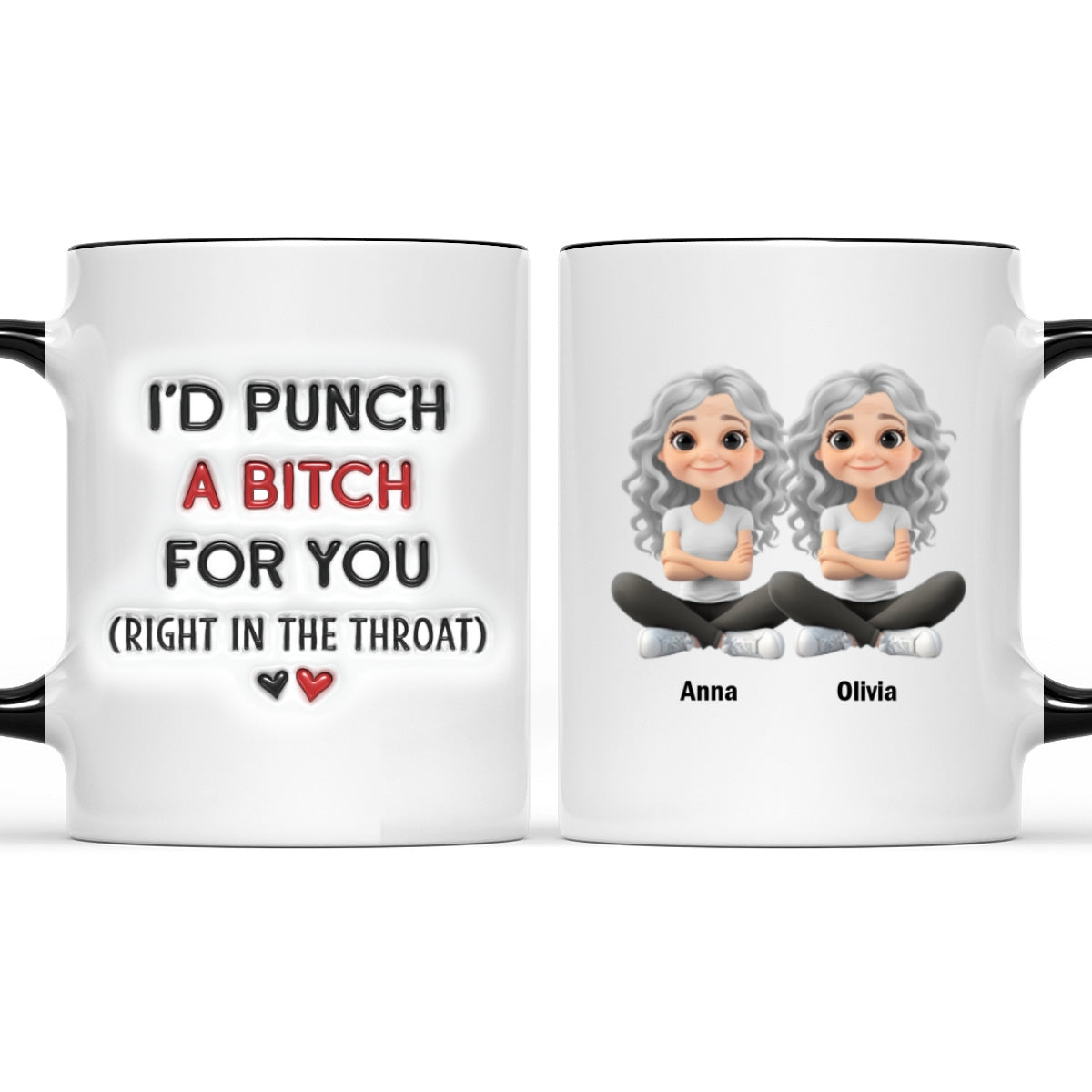 Best Besties - Personalized Custom 3D Inflated Effect Accent Mug