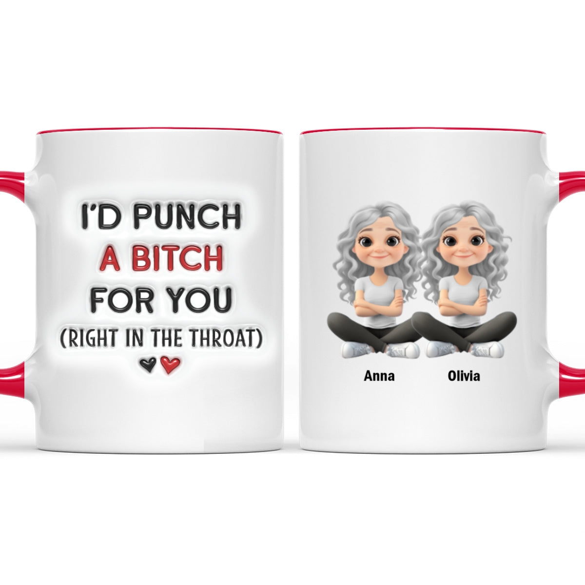 Best Besties - Personalized Custom 3D Inflated Effect Accent Mug