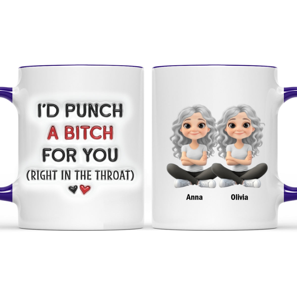 Best Besties - Personalized Custom 3D Inflated Effect Accent Mug