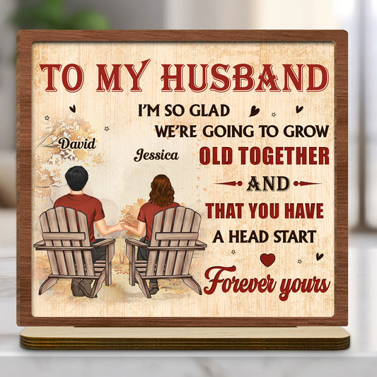 A Lifetime With You - Personalized Custom 2-Layer Wood Plaque With Flat Base