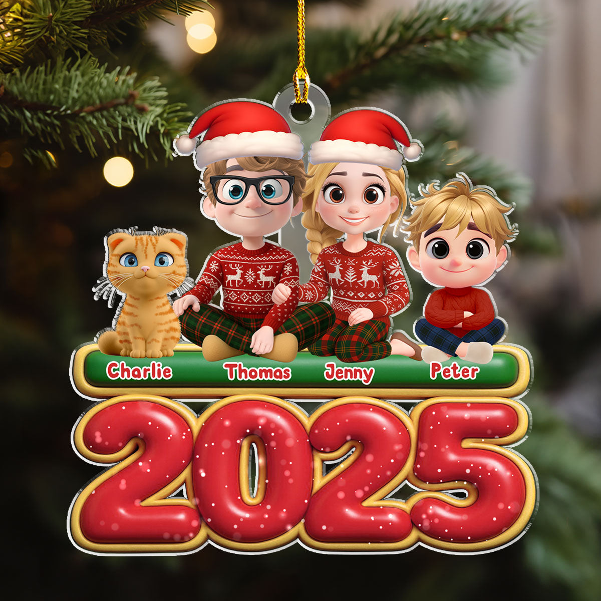We And Our Kids Cat Version - Personalized Custom Acrylic Ornament